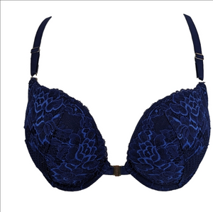 La Vie En Rose Blue Lace Pushup Bra Size 36C